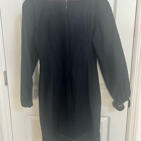 Boston Proper Lace Up Grommet Detail Denim Tunic Dress - Picture 5 of 6